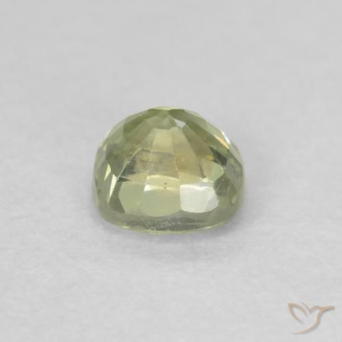 Zafiro Verde amarillo claro natural de 0.50 ct, Forma Cojín, VS