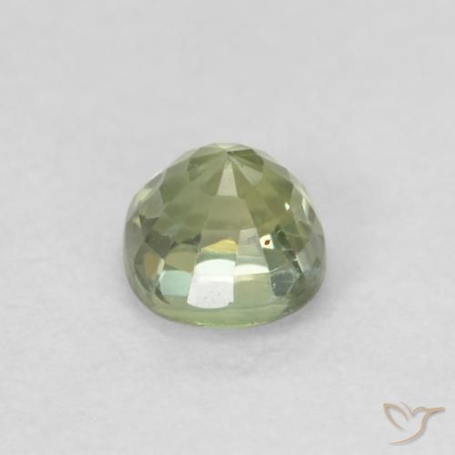 Zafiro Verde salvia muy claro natural de 0.55 ct, Forma Cojín, VS