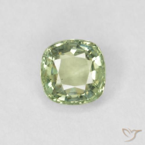 0.43ct Natural Verde salvia muy claro Zafiro, Forma Cojín, VS