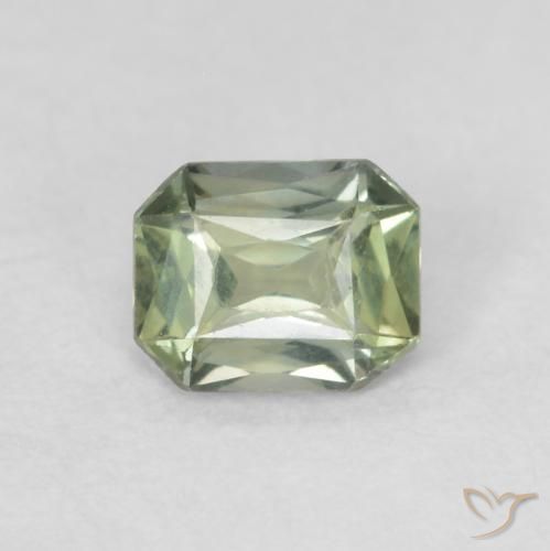 0.46ct Natural Verde salvia claro Zafiro, corte esmeralda, VVS