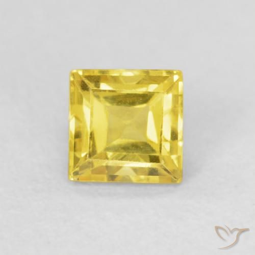0.58ct Natural Dorado amarillento Zafiro, Cuadrado, VS