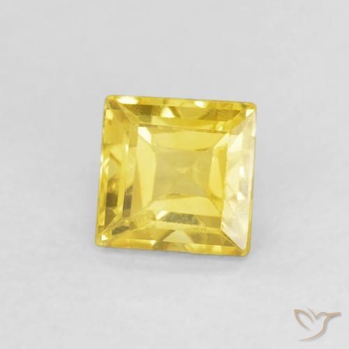 Zafiro Dorado amarillento natural de 0.58 ct, Cuadrado, VS