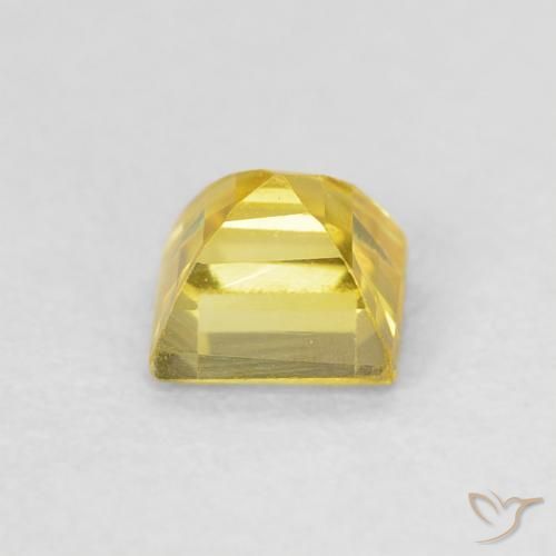 Zafiro Dorado amarillento natural de 0.58 ct, Cuadrado, VS