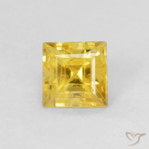 0.55ct Natural Amarillo medio Zafiro, Cuadrado, VS
