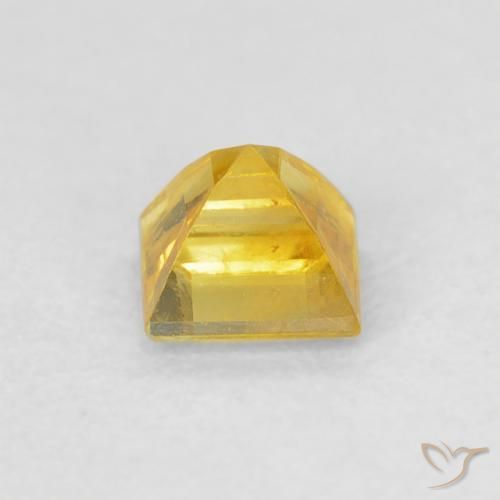 Zafiro Amarillo medio natural de 0.55 ct, Cuadrado, VS