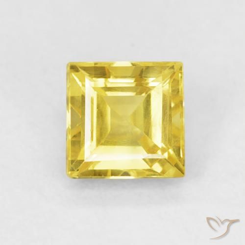0.65ct Natural Amarillo medio Zafiro, Cuadrado, VS