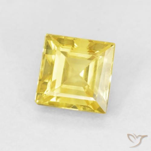 Zafiro Amarillo medio natural de 0.65 ct, Cuadrado, VS