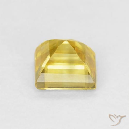 Zafiro Amarillo medio natural de 0.65 ct, Cuadrado, VS