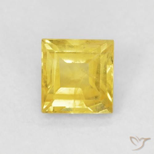 0.60ct Natural Amarillo medio Zafiro, Cuadrado, VS