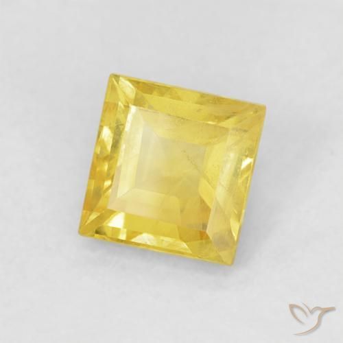Zafiro Amarillo medio natural de 0.60 ct, Cuadrado, VS