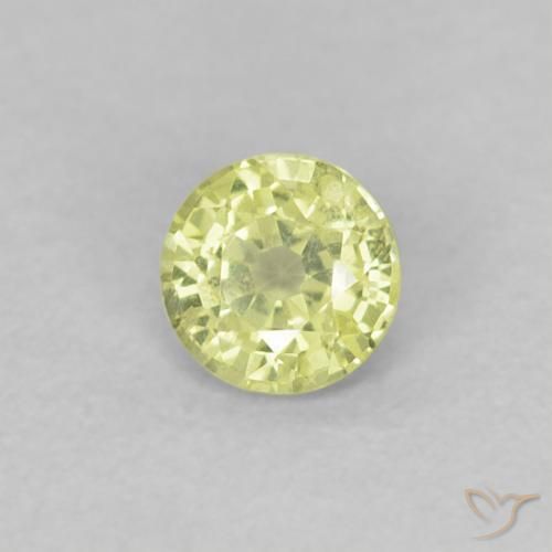 Zafiro Amarillo medio natural de 0.33 ct, Redondo, VVS-VS