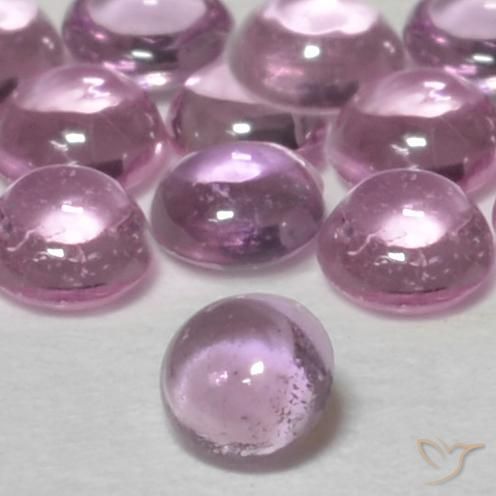 Zafiro Rosado púrpura real claro natural de 0.07 ct, Redondo, Transparente