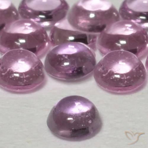 Zafiro Rosado púrpura real claro natural de 0.07 ct, Redondo, Transparente