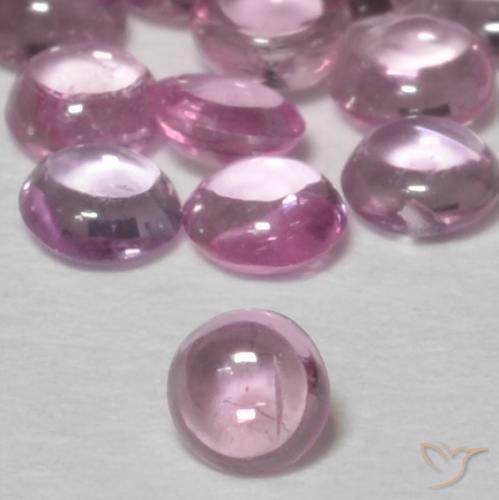 Zafiro Rosado claro natural de 0.08 ct, Redondo, Transparente