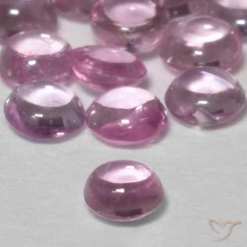 Zafiro Rosado claro natural de 0.08 ct, Redondo, Transparente