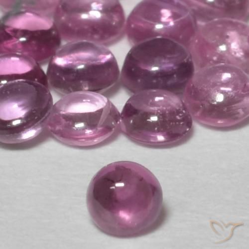 Zafiro Púrpura medio natural de 0.10 ct, Redondo, Transparente