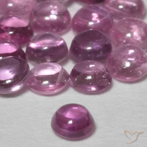 Zafiro Púrpura medio natural de 0.10 ct, Redondo, Transparente