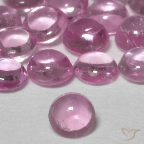 0.09ct Natural Rosado claro Zafiro, Redondo, Transparente