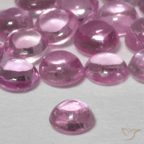 Zafiro Rosado claro natural de 0.09 ct, Redondo, Transparente