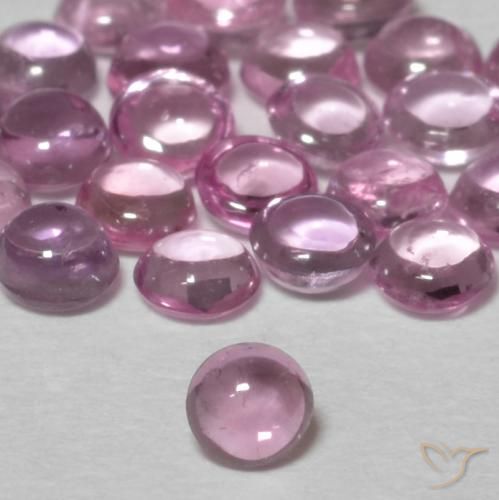 Zafiro Rosado púrpura real claro natural de 0.11 ct, Redondo, Transparente