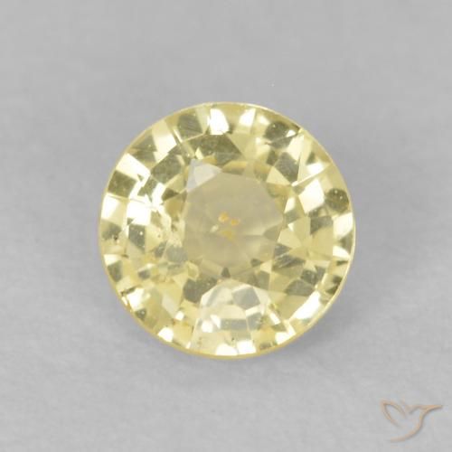 0.44ct Natural Amarillo cálido Zafiro, Redondo, VS
