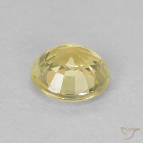 Zafiro Amarillo cálido natural de 0.44 ct, Redondo, VS