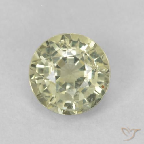 0.49ct Natural Amarillo claro Zafiro, Redondo, VS