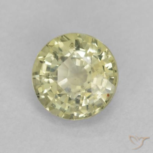 Zafiro Amarillo claro natural de 0.49 ct, Redondo, VS