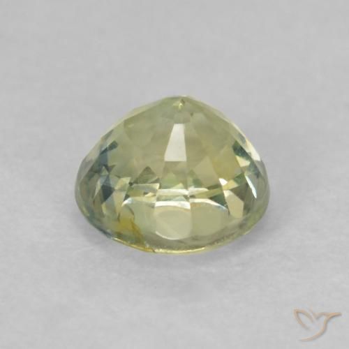 Zafiro Medium Light-Yellow natural de 0.58 ct, Redondo, VS