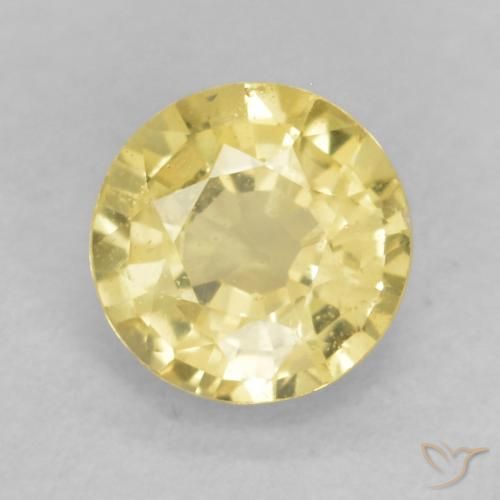 0.44ct Natural Amarillo claro Zafiro, Redondo, VS