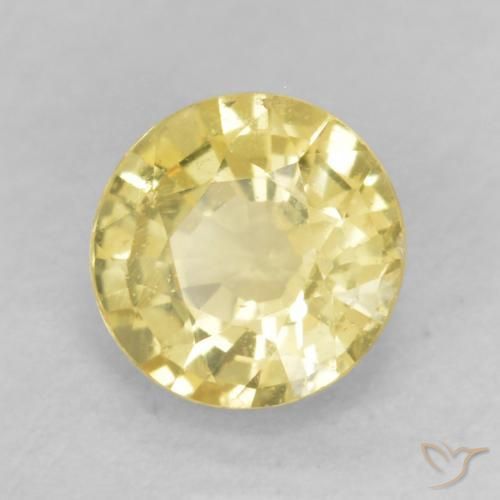 Zafiro Amarillo claro natural de 0.44 ct, Redondo, VS