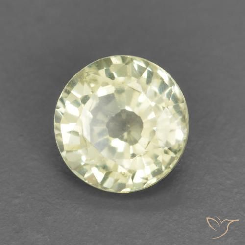 Zafiro Amarillo claro natural de 0.40 ct, Redondo, VVS-VS