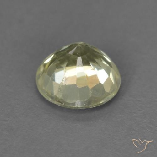Zafiro Amarillo claro natural de 0.40 ct, Redondo, VVS-VS