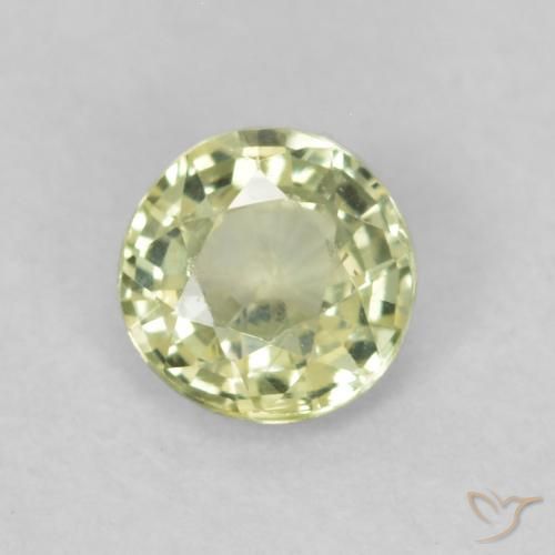 0.39ct Natural Amarillo claro Zafiro, Redondo, VS