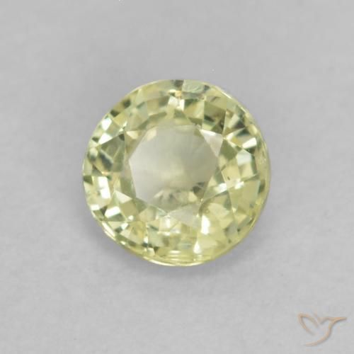 Zafiro Amarillo claro natural de 0.39 ct, Redondo, VS