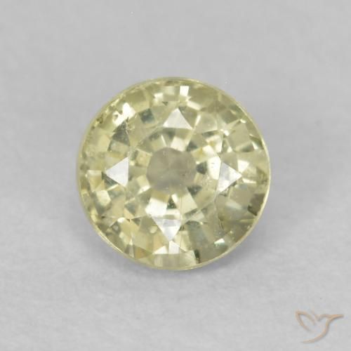 0.48ct Natural Amarillo claro Zafiro, Redondo, VS