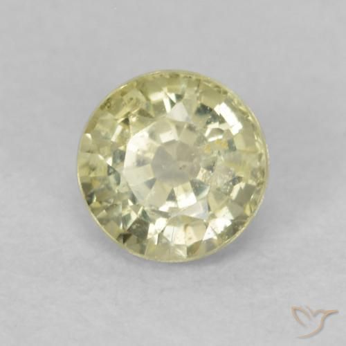 Zafiro Amarillo claro natural de 0.48 ct, Redondo, VS