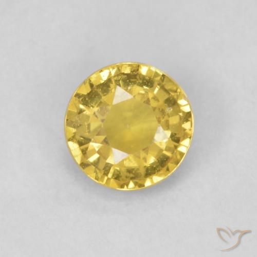0.45ct Natural Dorado claro Zafiro, Redondo, SI