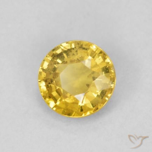 Zafiro Dorado claro natural de 0.45 ct, Redondo, SI