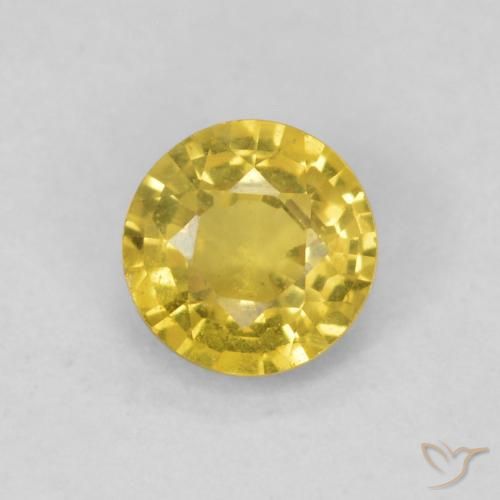0.45ct Natural Dorado amarillento Zafiro, Redondo, SI