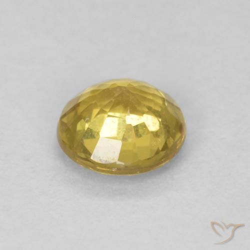 Zafiro Dorado amarillento natural de 0.45 ct, Redondo, SI
