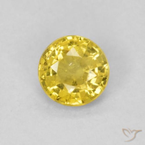 0.40ct Natural Amarillo abejorro Zafiro, Redondo, SI