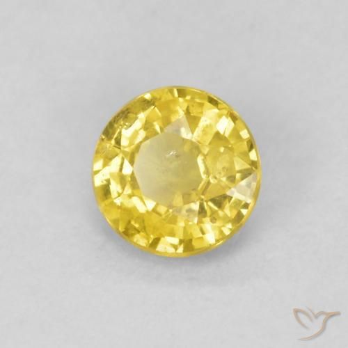 Zafiro Amarillo abejorro natural de 0.40 ct, Redondo, SI