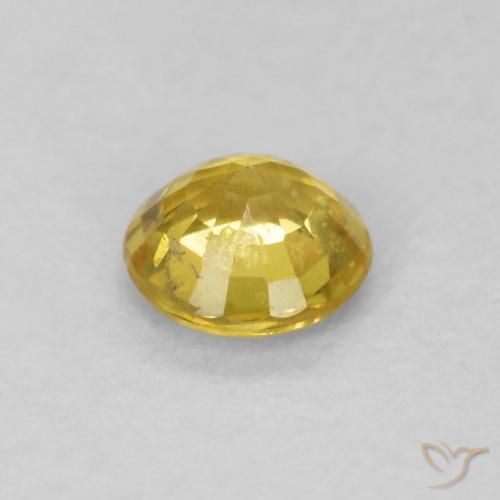 Zafiro Amarillo abejorro natural de 0.40 ct, Redondo, SI