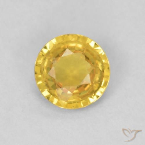 0.39ct Natural Dorado medio Zafiro, Redondo, VS, Photo A