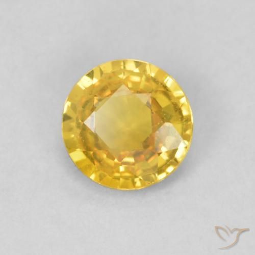 Zafiro Dorado medio natural de 0.39 ct, Redondo, VS