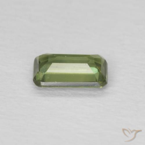 Zafiro Verde cálido natural de 0.37 ct, Corte Octágono / Esmeralda, VVS-VS