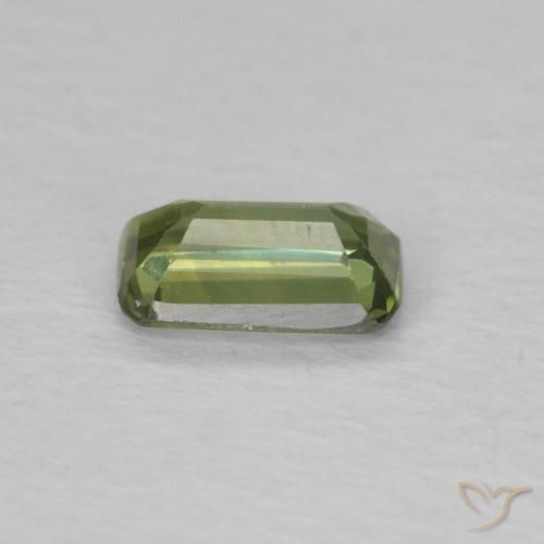 Zafiro Verde cálido natural de 0.40 ct, Corte Octágono / Esmeralda, VS