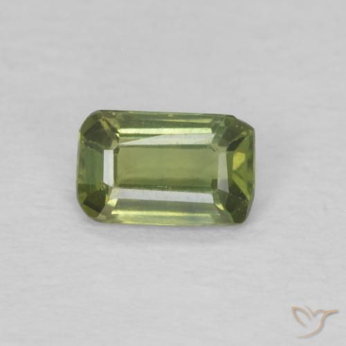 0.39ct Natural Verde cálido Zafiro, corte esmeralda, VS