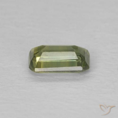 Zafiro Verde cálido natural de 0.39 ct, Corte Octágono / Esmeralda, VS
